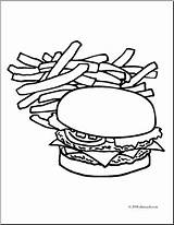 Coloring Hamburger Fries French Pages Clipart Outline Cliparts Mcdonalds Color Plain Printable Library Drawing Clip Getcolorings Getdrawings sketch template