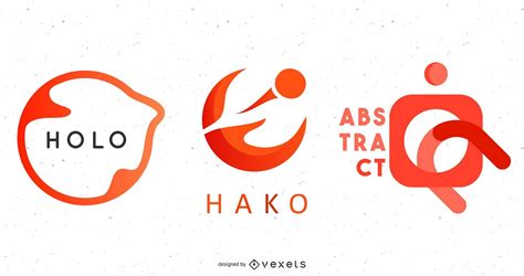red logo template pack vector