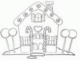 Coloring House Pages Printable Gingerbread Houses Popular sketch template