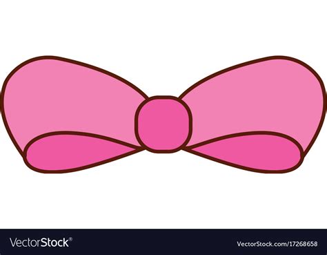 ribbon bow girl decoration ornament icon vector image
