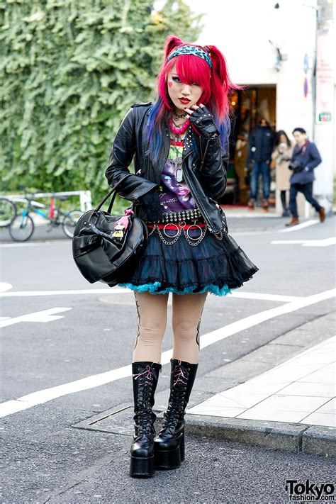 Harajuku Rock Chic W G2 Tutu Dip Dye Hair And Platform Boots Tokyo