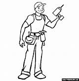 Handyman Coloring Man Pages Handy Occupations Online Color Clipart Gif Thecolor Outlines Visit Choose Board sketch template