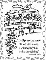 Coloring Thanksgiving Pages Fall Christian Bible Harvest Catholic Scripture Sheets Sunday School Color Colouring Printable Kids Church Jesus Thanks Give sketch template