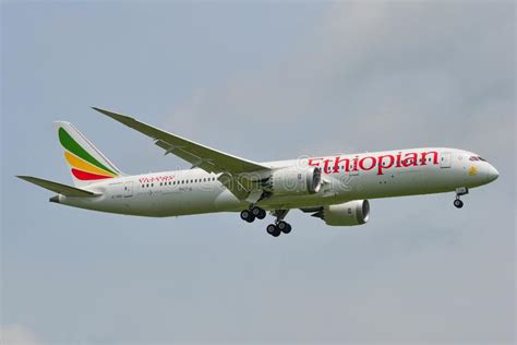 ethiopian airlines airplane taking off from airport