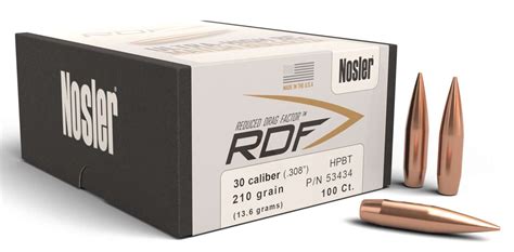 nosler  rdf  cal   gr hollow point boat tail hpbt   box  patriot armory
