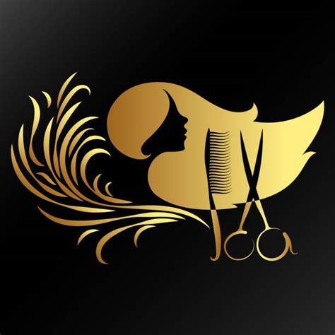 hair salon logo design silhouette illustrations royalty