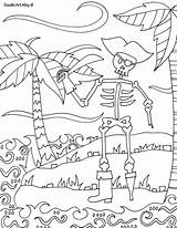 Coloring Pages Pirate Skeleton Island Doodle Alley Pirates sketch template