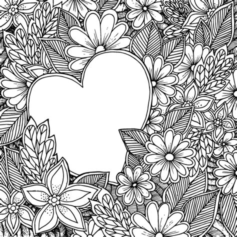 heart  flowers coloring page payhip