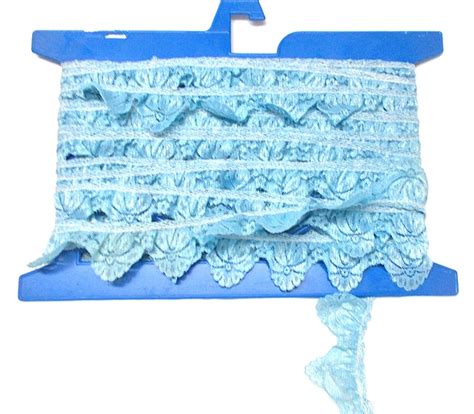 light blue lace trim polyester trims bty   yard model etsy