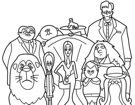 printable addams family coloring pages