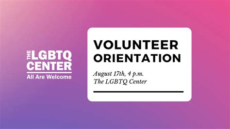 Volunteer Orientation — The Lgbtq Center