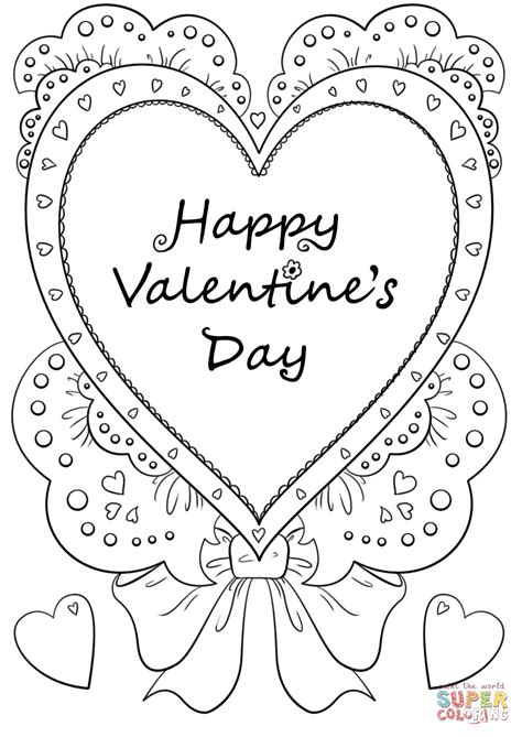 dibujos  colorear de happy valentines day corazones bordados
