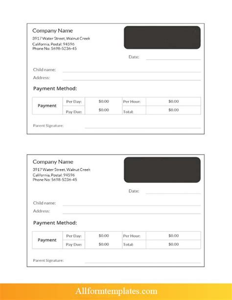 invoice receipt template  word  excel
