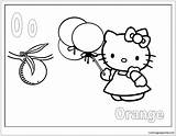 Pages Kitty Hello Letter Orange Coloring Color Online sketch template