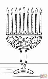 Hanukkah Gelt Menorah Jewish sketch template