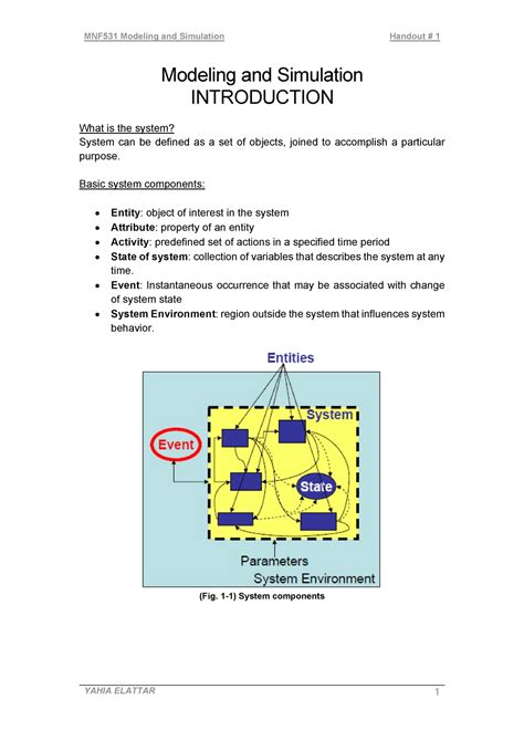 handout  lecture notes   modeling  simulation introduction    system system