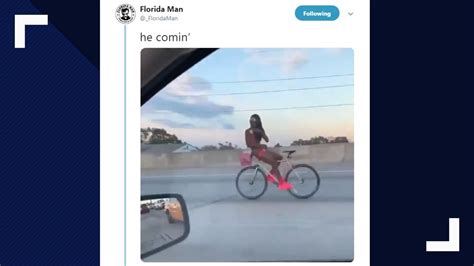 Nearly Naked Florida Man Rides Bike Backward On Interstate 95 In Miami