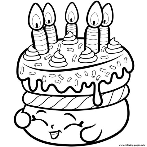cake wishes  shopkins coloring pages printable