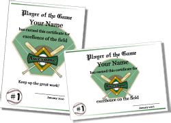 printable baseball certificate templates baseball quotes