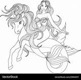 Mermaid Beautiful Coloring Horse Pages Printable sketch template