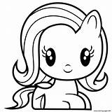 Fluttershy Pony Coloring Little Pages Printable sketch template