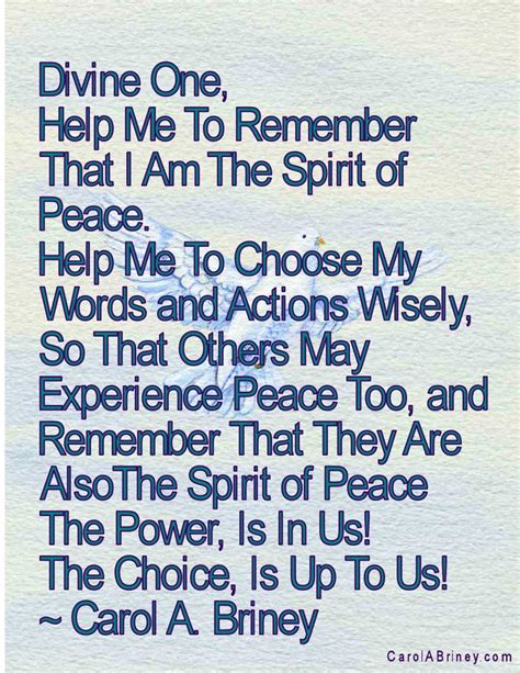 carolabrineycom prayer  peace prayers meaningful quotes