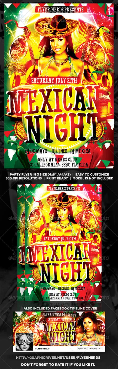 Mexican Night Party Flyer Graphicriver