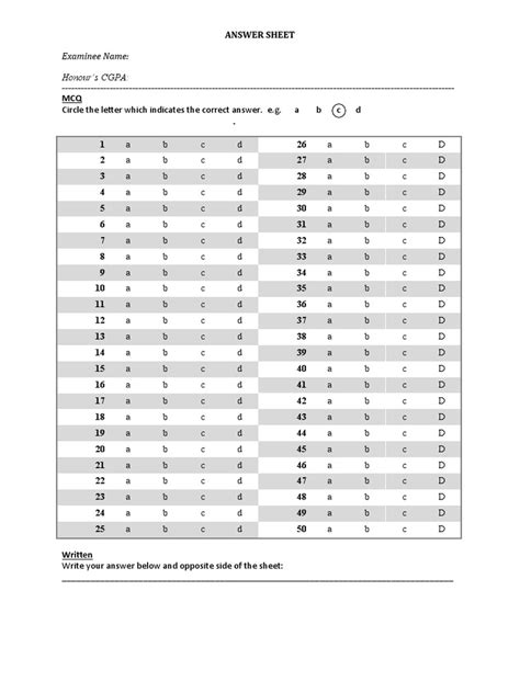 mcq answer sheet multiple choice quality  life