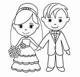 Groom Bride Drawing Line Coloring Pages Wedding Kids Charming Ages Romantic Easy Girl Color Coloringpagesfortoddlers Choose Board sketch template