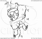 Climbing Mountain Cartoon Boy Clipart Illustration Vector Royalty Toonaday Ron Leishman Getdrawings Drawing sketch template