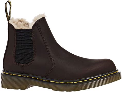 dr martens youth  leonore  republic wp leather dark brown boots  uk amazoncouk