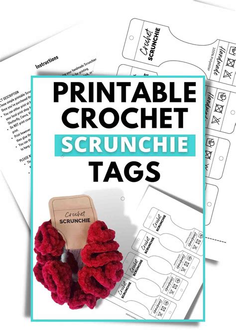 crochet scrunchie tags printable start crochet