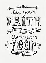 Faith Coloring Pages Fear Kids Bible Quotes Verse Calligraphy Verses Cute Scripture Sheets Lettering Colouring Bigger Hope Than Printable Let sketch template