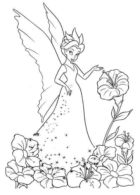 coloring page fairy   flower