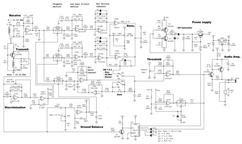 schematic diagram  tesoro bandido ii metal detector metal detector gold detector detector