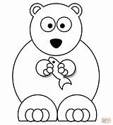 Polar Bear Coloring Pages Cartoon Printable Fish Drawing Easy Cute Face Simple Animal Teddy Kids Baby Drawings Bears Draw Sheet sketch template
