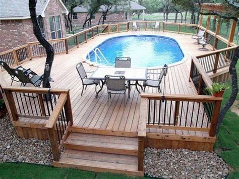Oval Above Ground Pool Deck Plans Ideals Above Ground Pool Decks