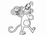 Monkey Circus Coloring Space Coloringcrew sketch template