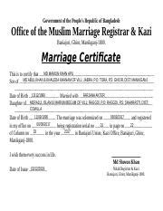 muslim marriage certificate  bd  engr apu khandocx government