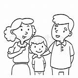Family Happy Drawing Coloring Line Illustration sketch template