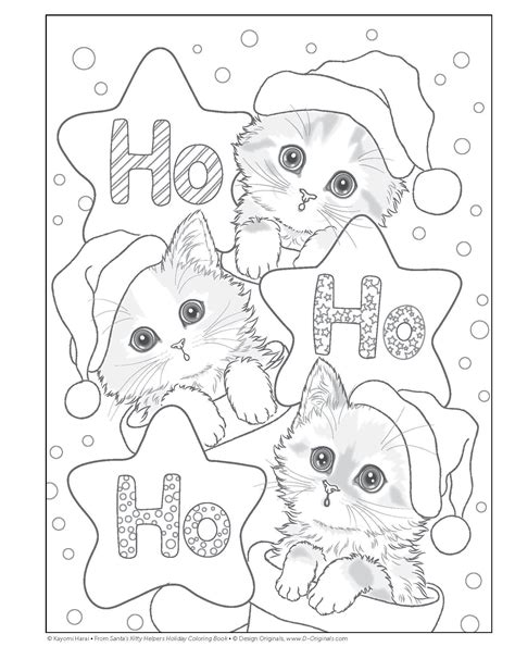 cute christmas kitten coloring pages bellajapapu