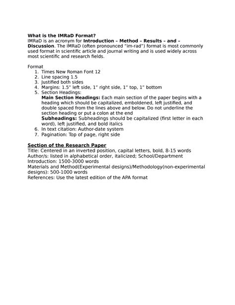 imrad format guidelines notes    imrad format imrad   acronym  introduction