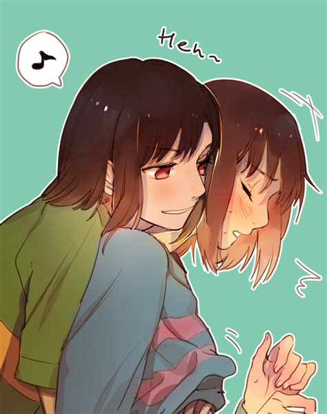 Chara Frisking Frisk While They Both Are Frisky Also Hey