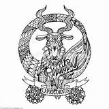 Capricorn Getcoloringpages Mandalas Signos Zodiaco Taurus Lace Raster Talismans sketch template