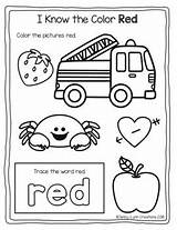 Red Color Colors Preschool Activities Worksheets Learning Worksheet Coloring Printable Toddlers Toddler Activity Kindergarten Pages Sheet Teaching Word Teacherspayteachers sketch template