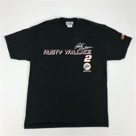 Rusty Wallace T Shirt Mens Size Large Nascar Racing Double Sided Adult