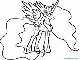 Celestia Coloring Princess Little Pony Pages Luna Coloriage Step Draw Getcolorings Princesse Getdrawings Comments Dragoart sketch template