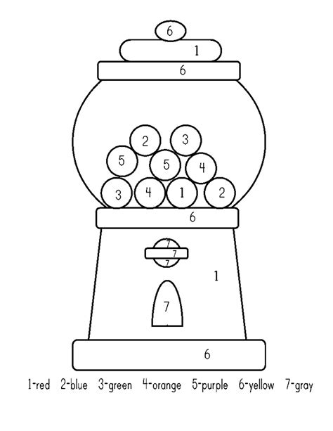 printable gumball machine coloring page