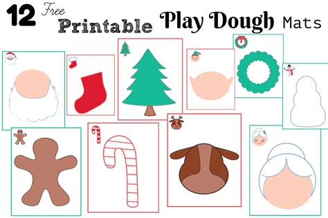 counting   christmas play dough sensory mats