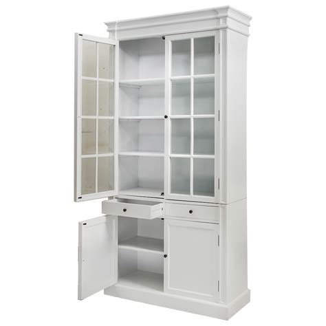 french provincial hamptons  glass door display cabinet bookcase